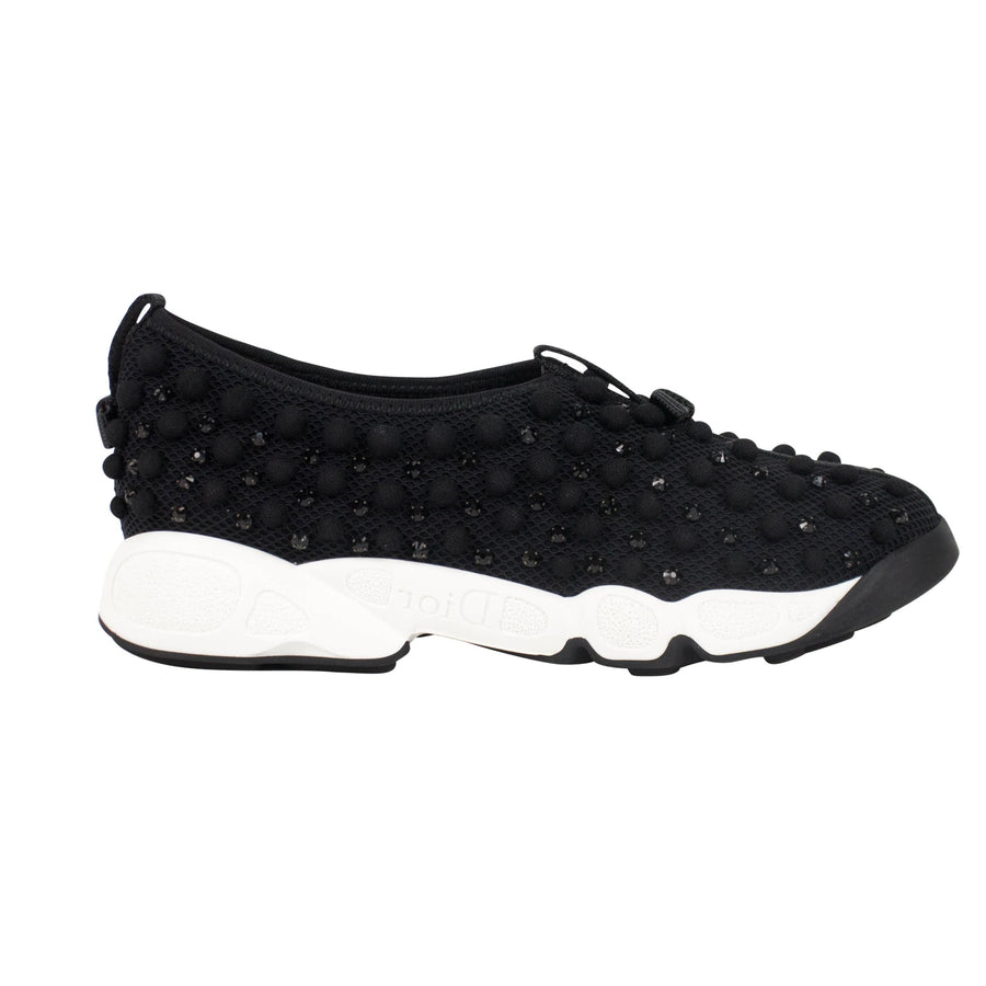 Dior Fusion Mesh Pom Pom Sneakers - Black