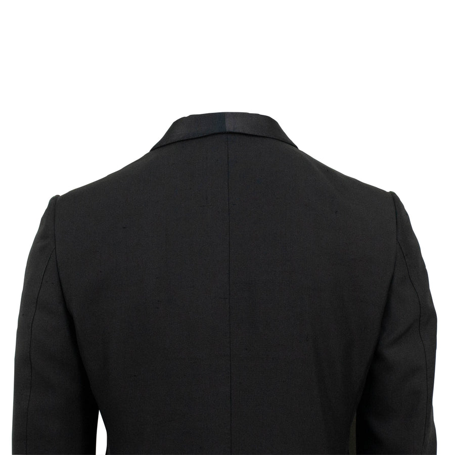 Silk One Button Tuxedo - Black