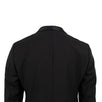 Wool One Button Tuxedo Suit - Black