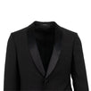 Wool One Button Tuxedo Suit - Black