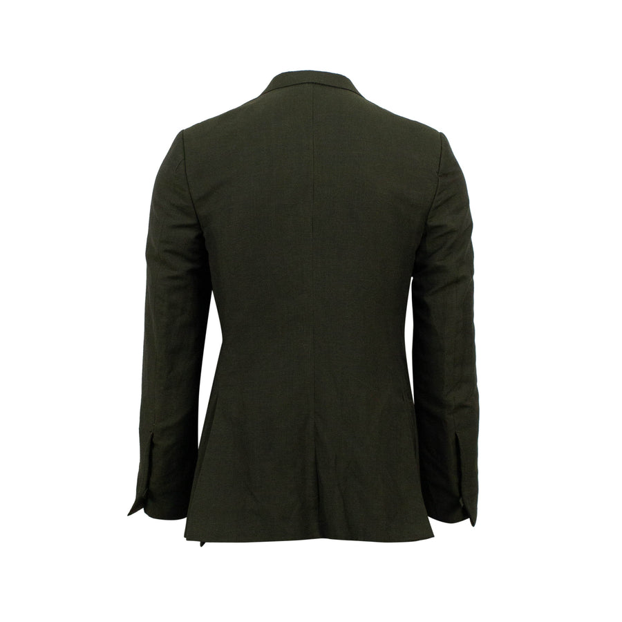 Linen Double Breasted Suit - Green