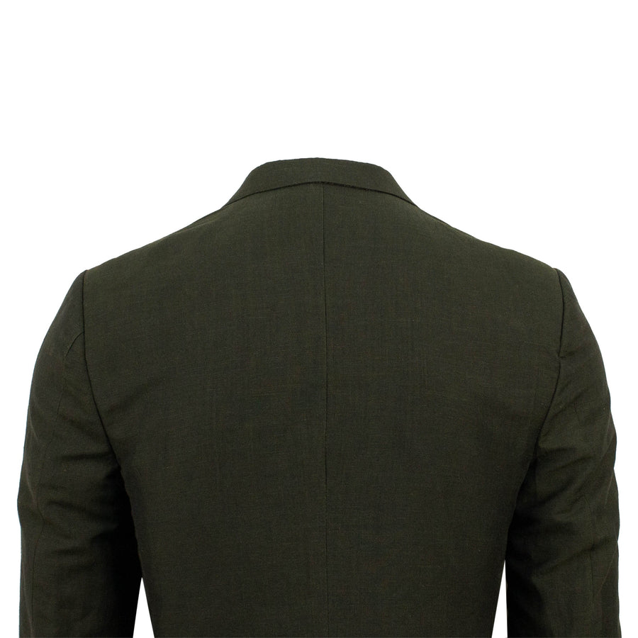 Linen Double Breasted Suit - Green