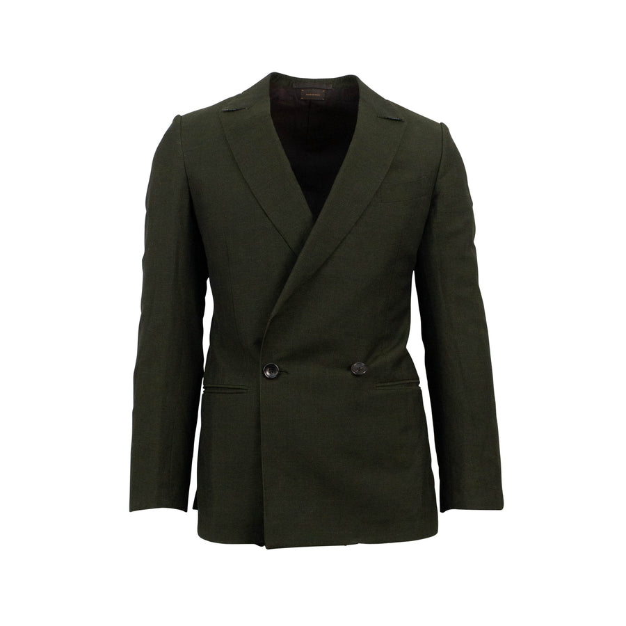 Linen Double Breasted Suit - Green