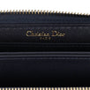 Leather Zip-Around Wallet Clutch - Deep Blue