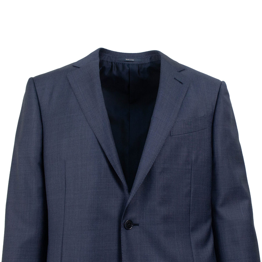 Wool Two Button Suit - Blue