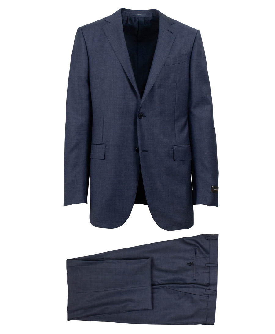 Wool Two Button Suit - Blue