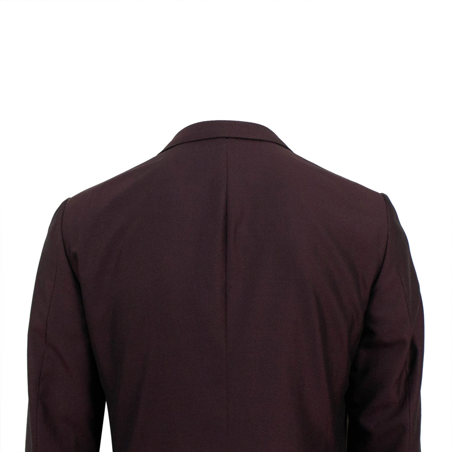 Wool Blend Two Button Suit - Maroon