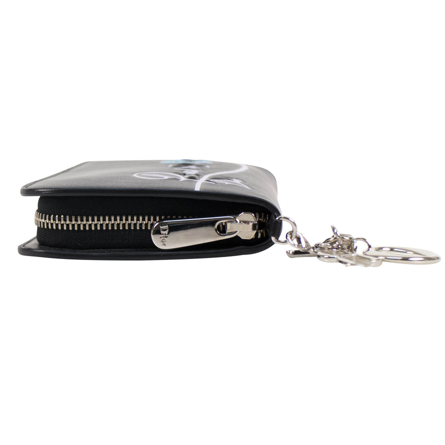 Diorissimo Black Leather Zip Around Wallet Clutch