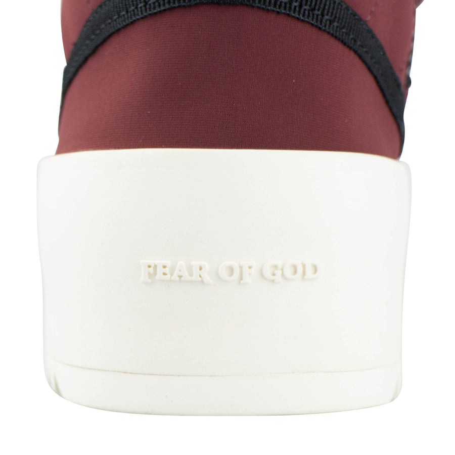 Military Sneaker Ankle Strap Hi-Top Sneakers - Burgundy