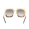 Crystal Encrusted Oversized Square Frame Sunglasses - Gold