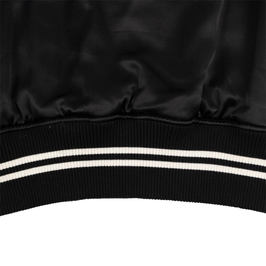 Silk Baseball Bomber Jacket - Black