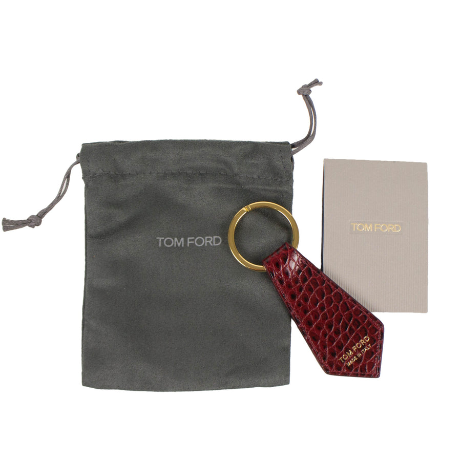 Alligator Leather Key Chain - Rubino Red