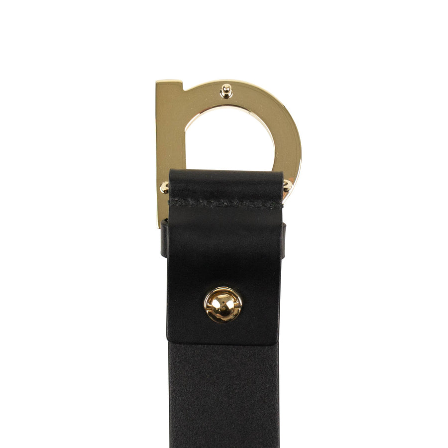 Oversized Single 'Gancio' Belt - Black