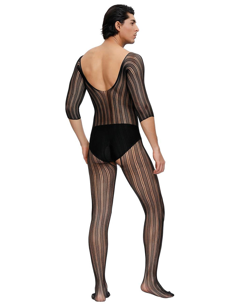 Black Lace Bodystocking For Men