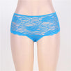 Hot Blue Lace Open Crotch Panty