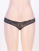 Black Caged Back Open Crotch Lace Panty