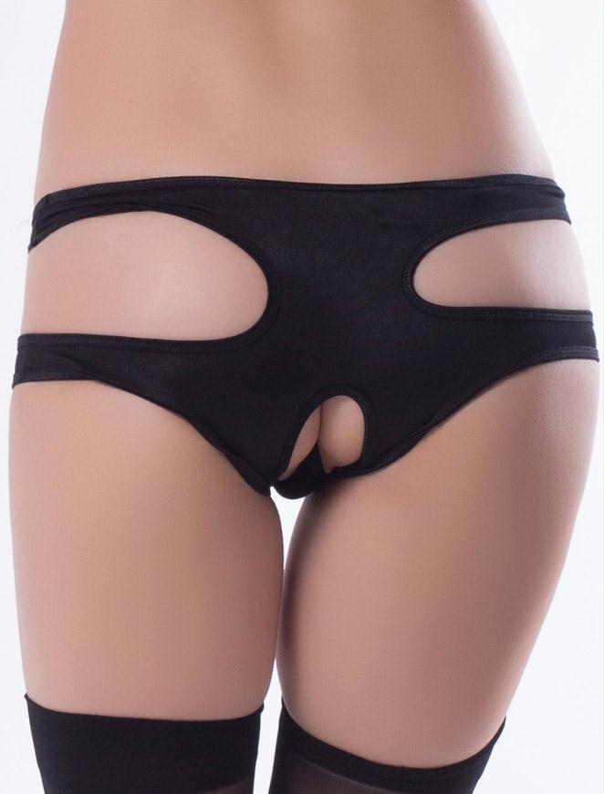 Sexy Black Cut Out Open Crotch Panty