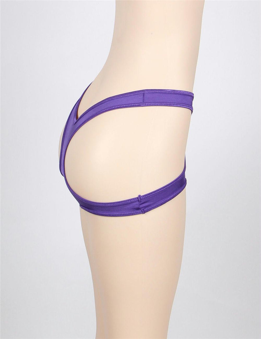 Sexy Cut Out Purple Open Crotch Panty