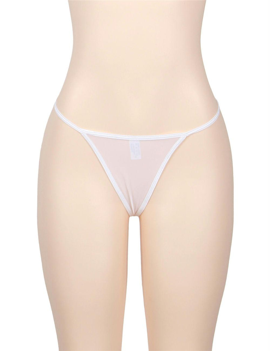 White G-String With Diamond Back