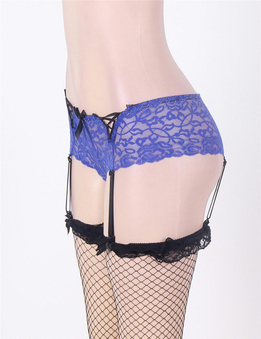 Crotchless Lace Garter Short