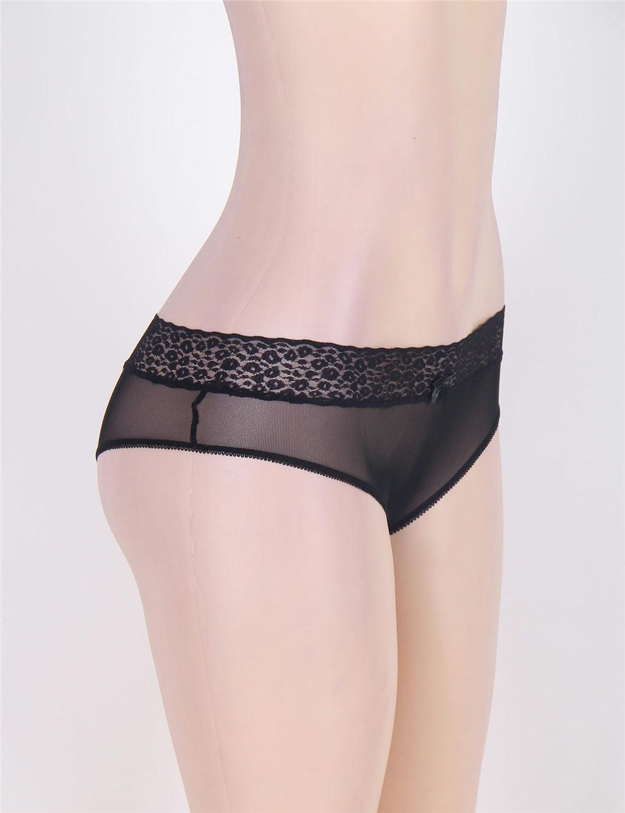 Sexy Holiday Peek A Boo Back Mesh Crotchless Valentines Panty