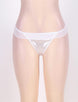 White Mesh Big Bow Ruffled Thong