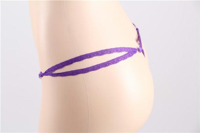 Purple Lace Crochet Lined Sexy Thong