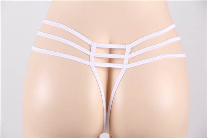 Naughty Plus Size White Lace Strapy Panty