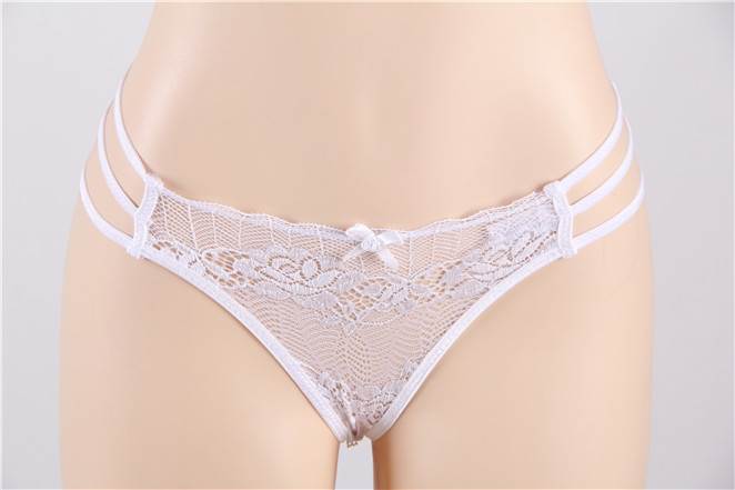 Naughty Plus Size White Lace Strapy Panty