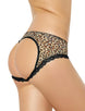 Leopard Print Lace Trimmed Open Back Panty