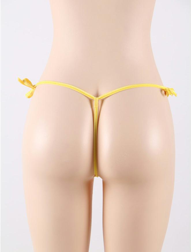 Yellow Sexy Crochless G-String