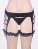 Elastic Black Crocheted Garter Belt