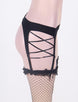 Elastic Black Crocheted Garter Belt