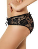 Black Open Crotch Strappy Lace Thongs