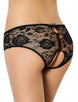 Black Open Crotch Strappy Lace Thongs