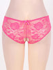 Pink Floral Lace Strappy Open Crotch Panty