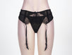 Black Sexy Transparent Lace Garter Panty