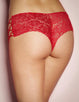 Red Sexy Strappy Floral Lace High Waist Panty