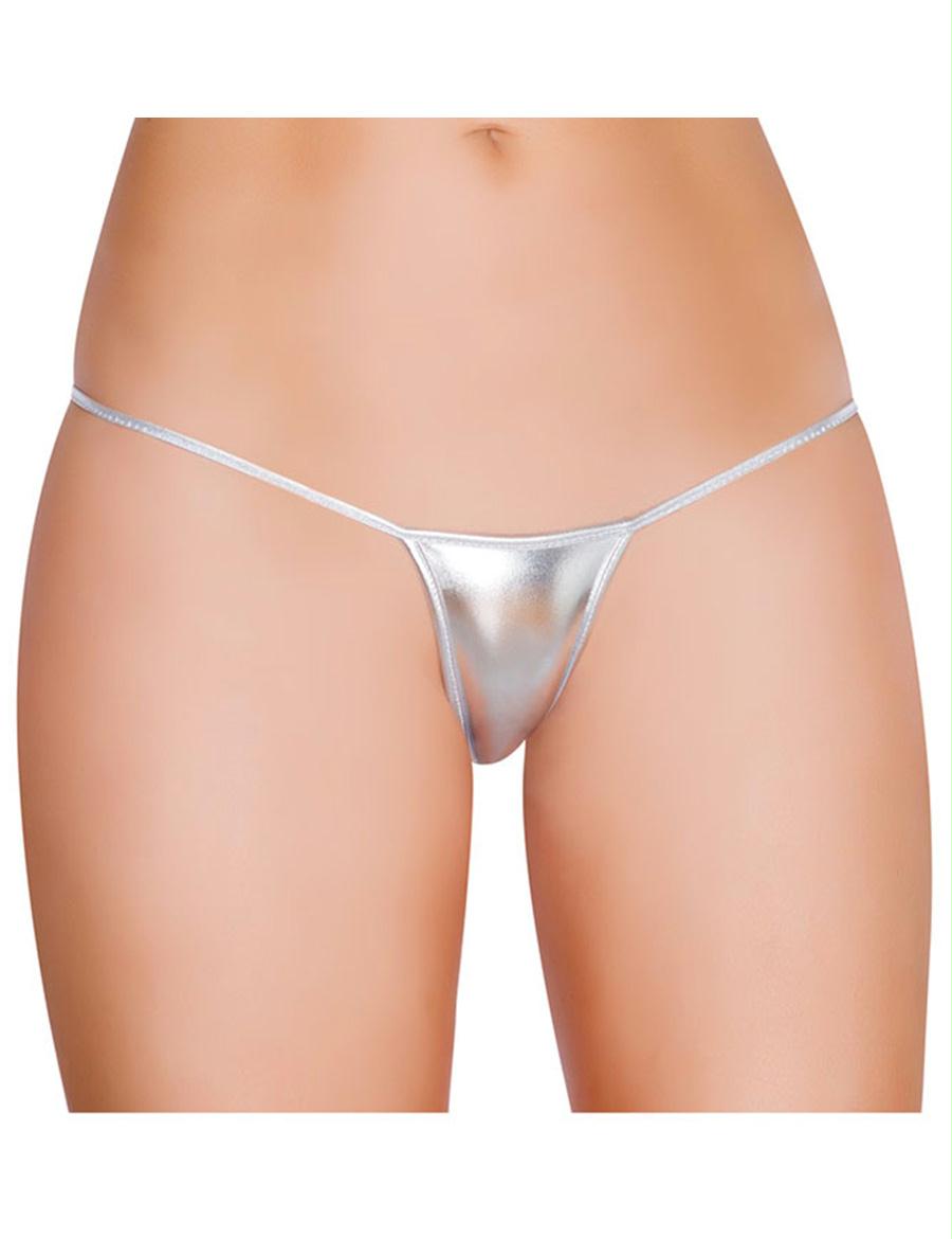 Silver Exotic Micro Shiny G String Thongs