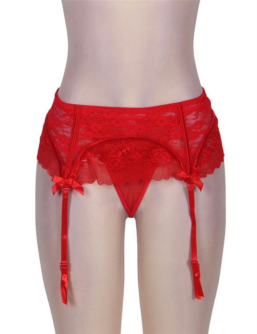 Red Sexy Lace Garter Panty