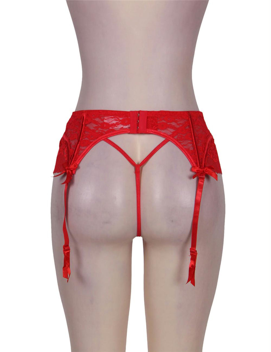 Red Sexy Lace Garter Panty