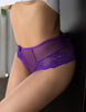 Sexy Purple High Waist Lace Strappy Panty