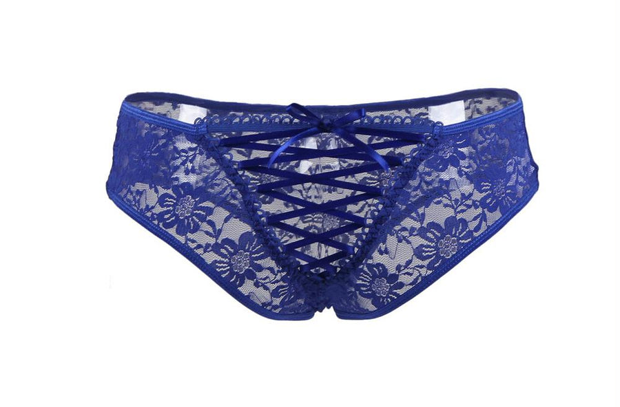 Sexy Blue Lace Strappy Panty