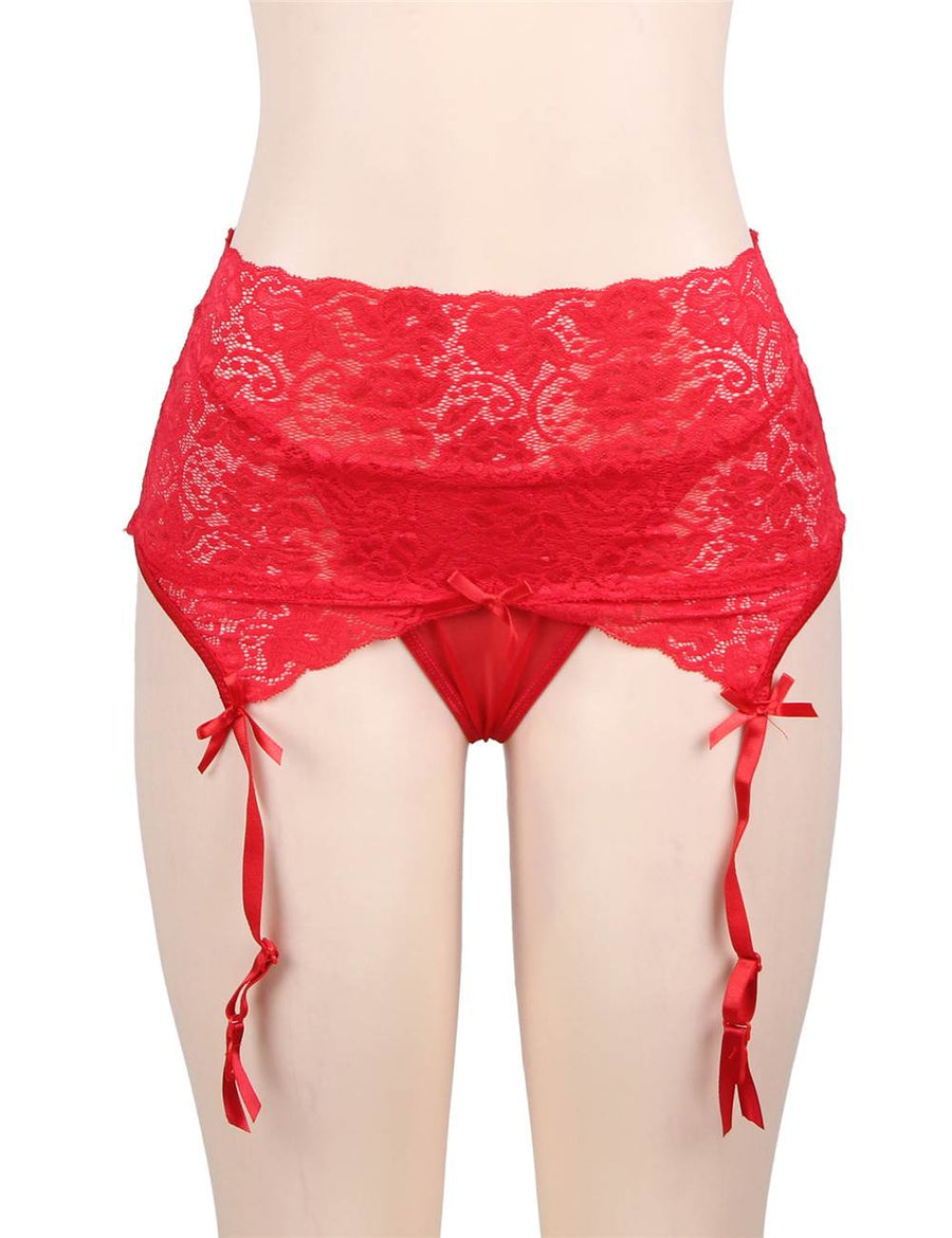 Red Sexy Lace Garter Panty