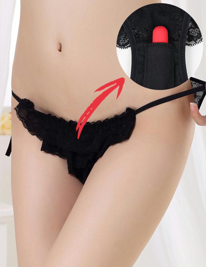 Sexy Lace Panty With A Pocket Can Install With Vibrator