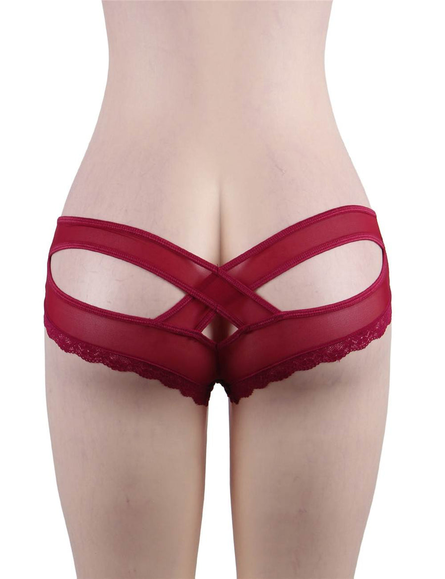 Red Hollowed Out Ladies' Panty