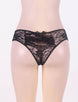 Black Open Crotch Floral Lace Panty