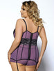 Purple Mesh And Metallic Lace Plus Size Babydoll