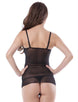 Black Leather Chemise With Lace Eyelash