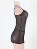 Black Plus Size Leather Chemise With Lace Eyelash